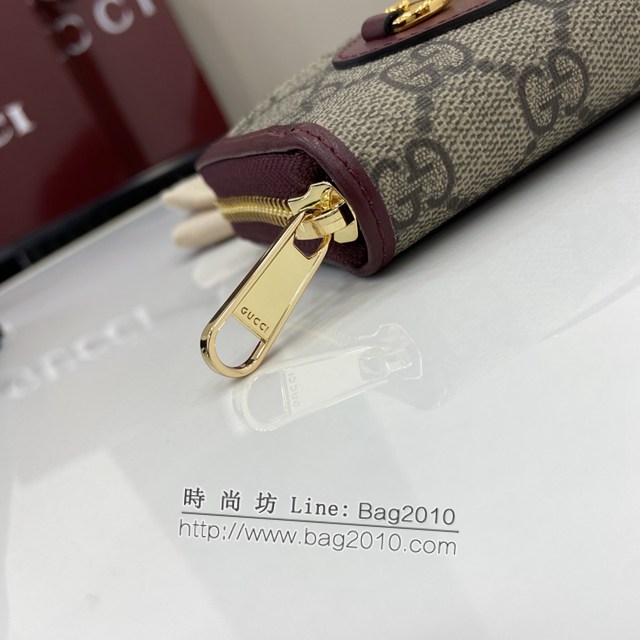 Gucci專櫃古馳最新款Horsebit1955系列拉鏈短夾錢夾卡包卡夾 jh2185型號：658549